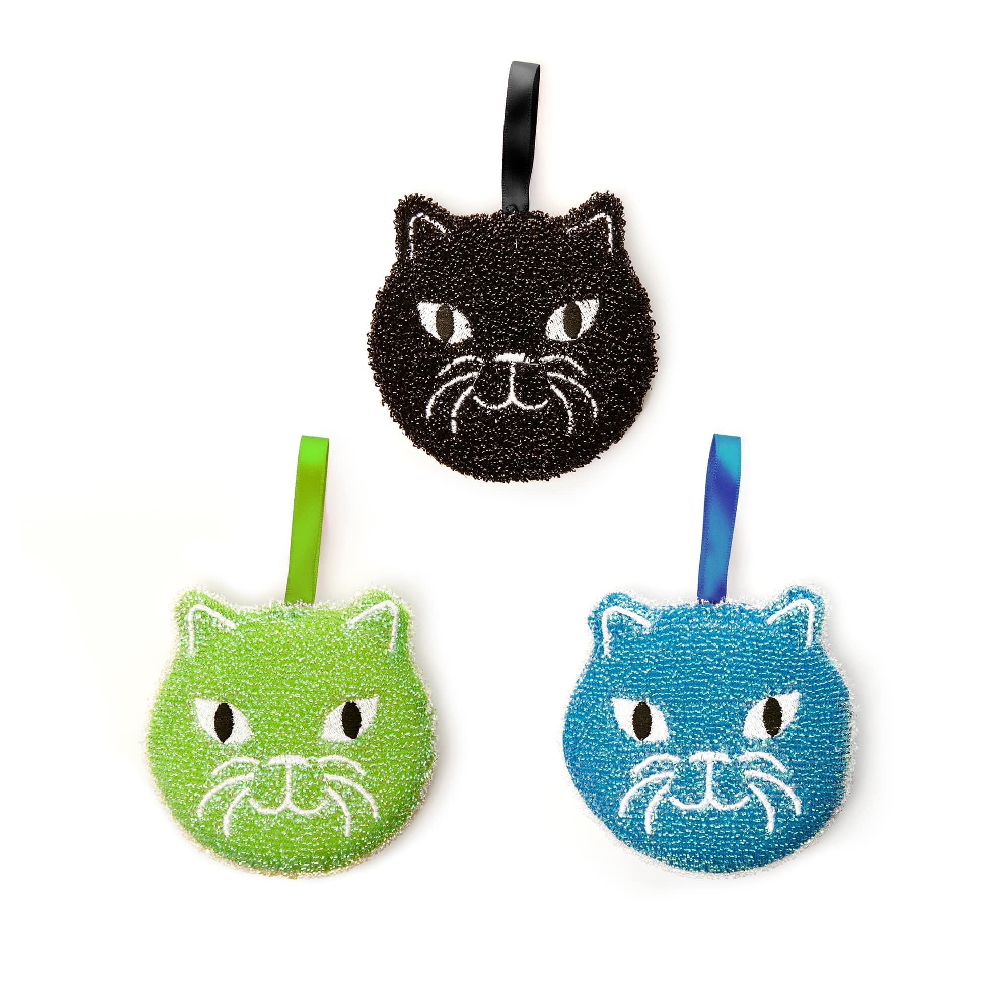 Lot de 3 éponges Chat