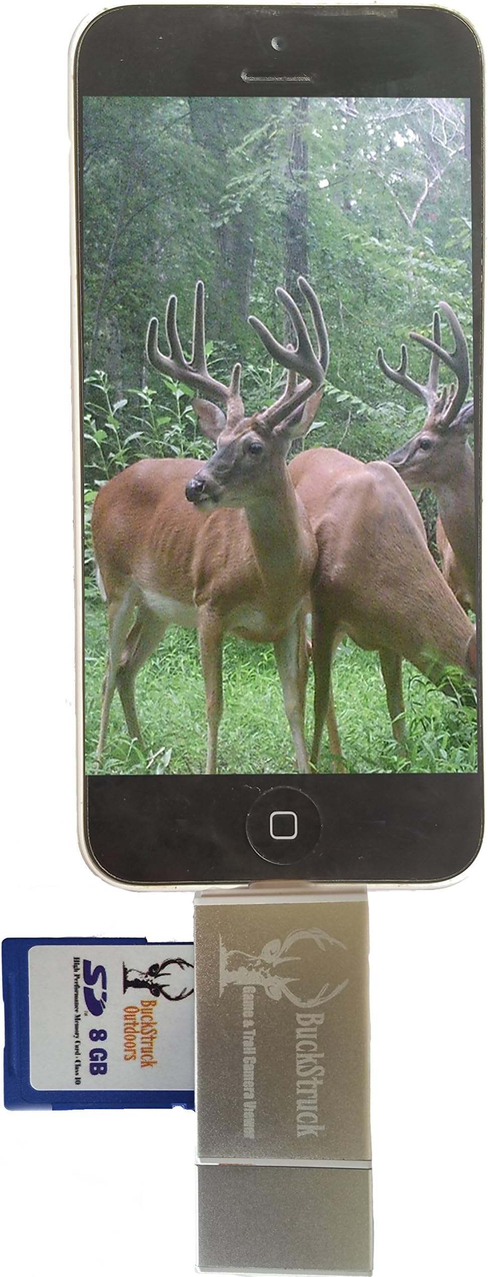 BuckStruck Game and Trail Camera Viewer for Apple iPhone, iPad, iPod - includes Lightning Extender - for Hunting and Game Cameras - Reads SD, SDHC and Micro SD Cards