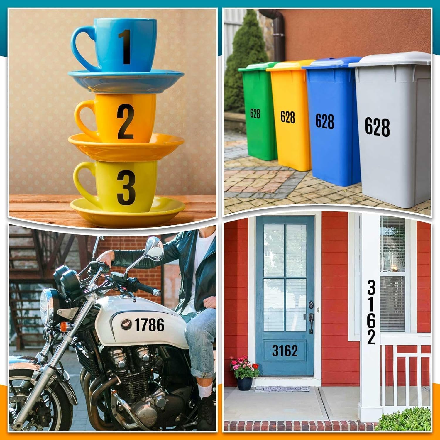 Naklejki DIY i planer – 10 cm, duże winylowe cyfry cyfrowe, 6 arkuszy, samoprzylepne naklejki do scrapbookingu, na wakacje, imprezę, skrzynki pocztowe, samochody, dom, biuro, kreatywne projekty