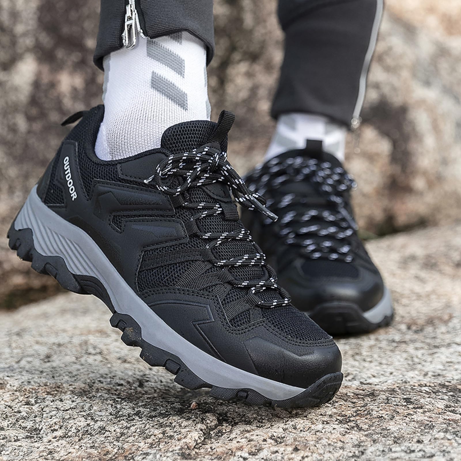 AONEGOLD Zapatillas de Senderismo para Mujer y Hombre Zapatos de Montaña Zapatillas de Trail Running Ligeras Transpirable Antideslizante Impermeables Zapatos de Trekking