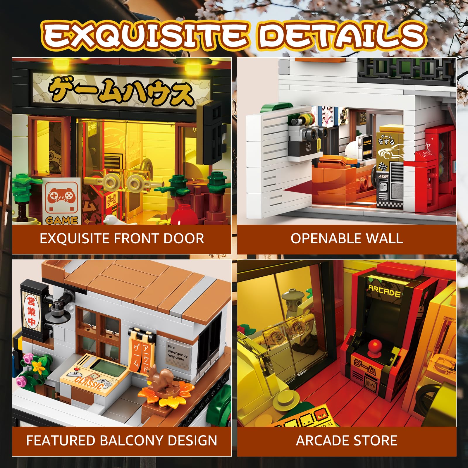 Reobrix Japanese Building Toys with Light, 2 in 1 Game Store City Display Model Home Decor - Image 3