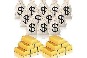 12 Pieces Canvas Money Bag Pouch with Drawstring for Buchona Themed Party Decoration