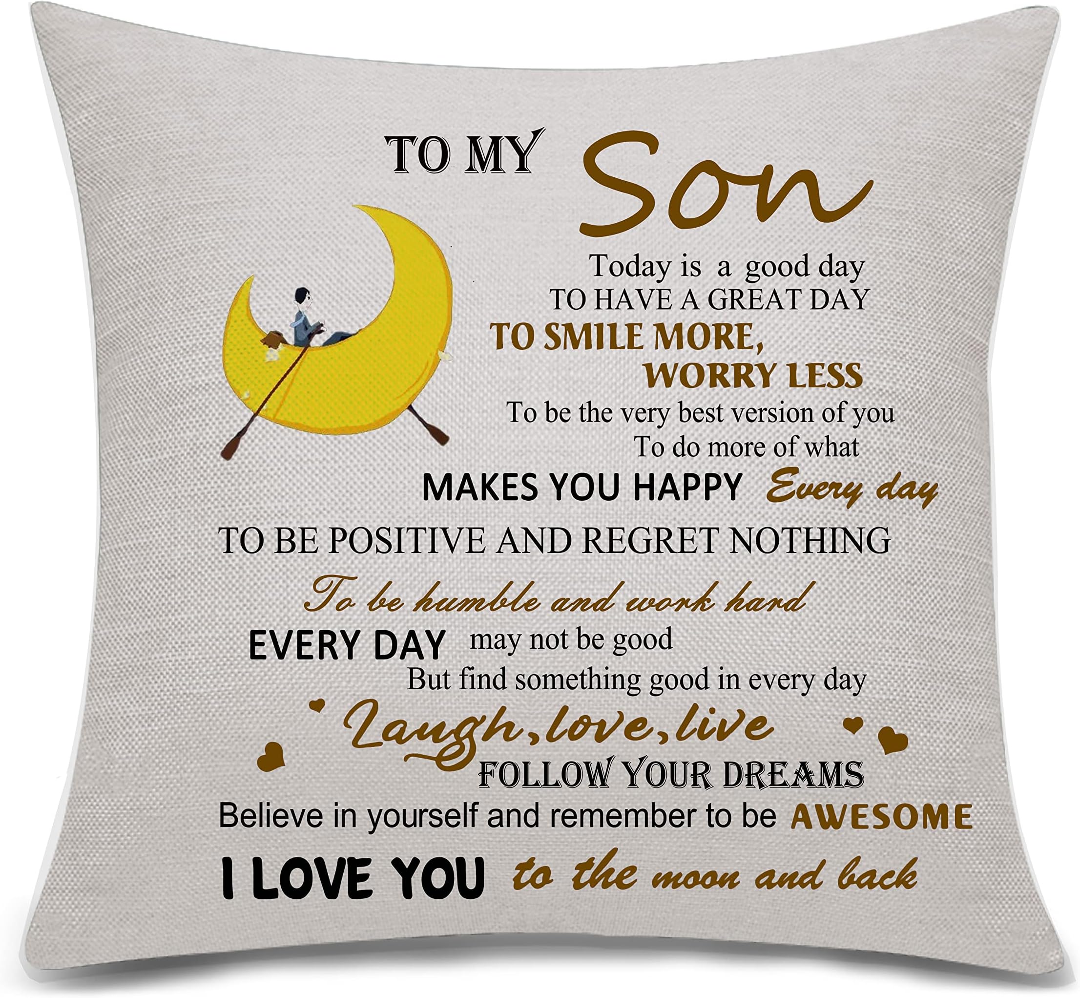 Son Gifts To My Son Cushion Cover Son Gifts from Mum Dad Birthday Gifts