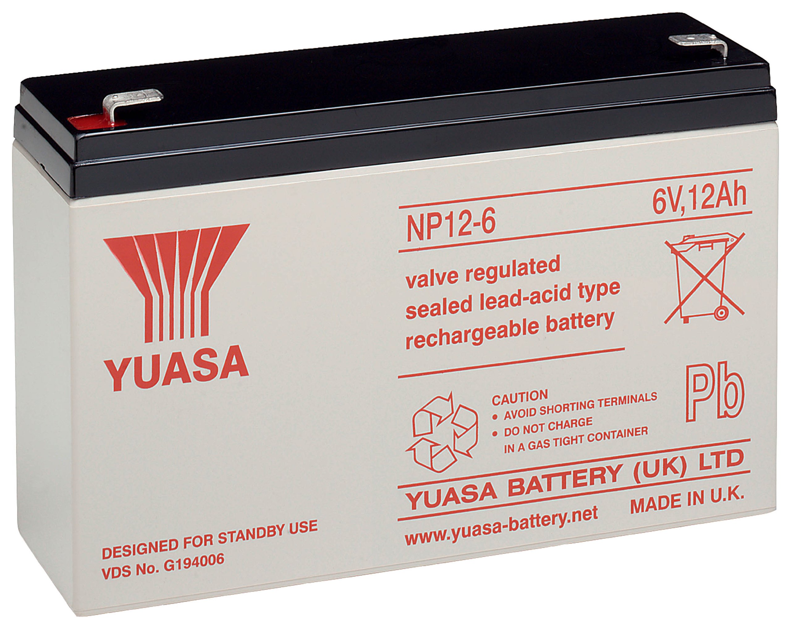 Yuasa NP12-6 Batterie au plomb 6 V Faston 250 6,3 mm (Import Allemagne)