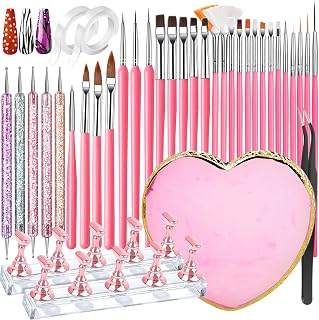 FANDAMEI Nail Art Tools, Nail Design Tools, Nail Art Brushes, Nail Brushes For Nail Art, Nail Art Kit, Nail Stand, Nail Holder For Painting Nails, Nail Dotting Tool, Nail Art Palette, Nail Tools
