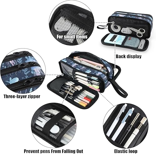 Miniatura 4 de Fustylead Estuche transparente de gran capacidad para lápices, bolsa de maquillaje multiusos, bolsa organizadora de almacenamiento para oficina