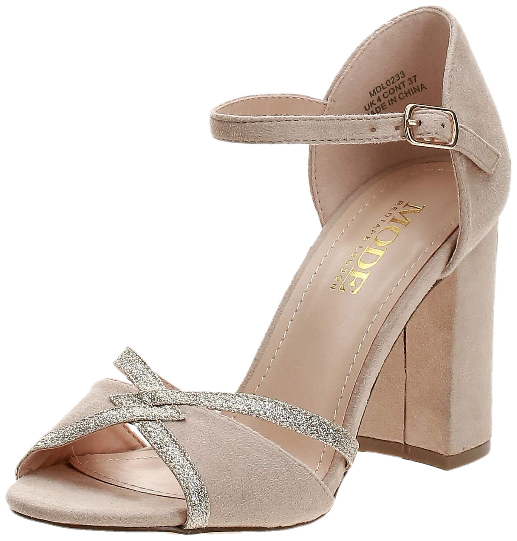 Mode By RedtapeRed Tape Mdl0233 Womens Heeled Sandal, Beige, 37 EU