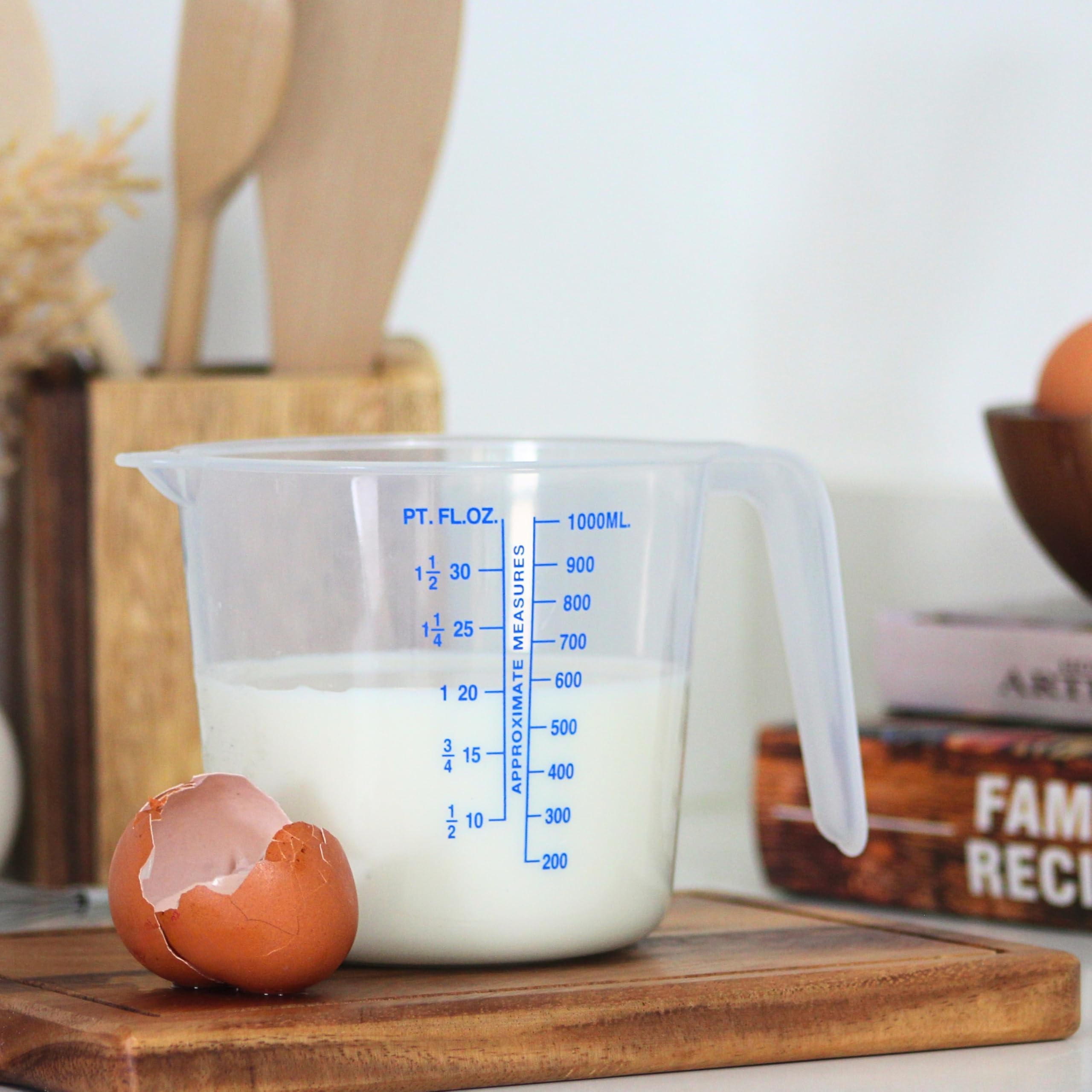 Chef Aid 1 Litre Plastic Measuring Jug, BPA-Free, Transparent Liquid Measuring Cup with Easy-Read Markings, Ideal for Cooking, Baking, and Food Preparation - 5