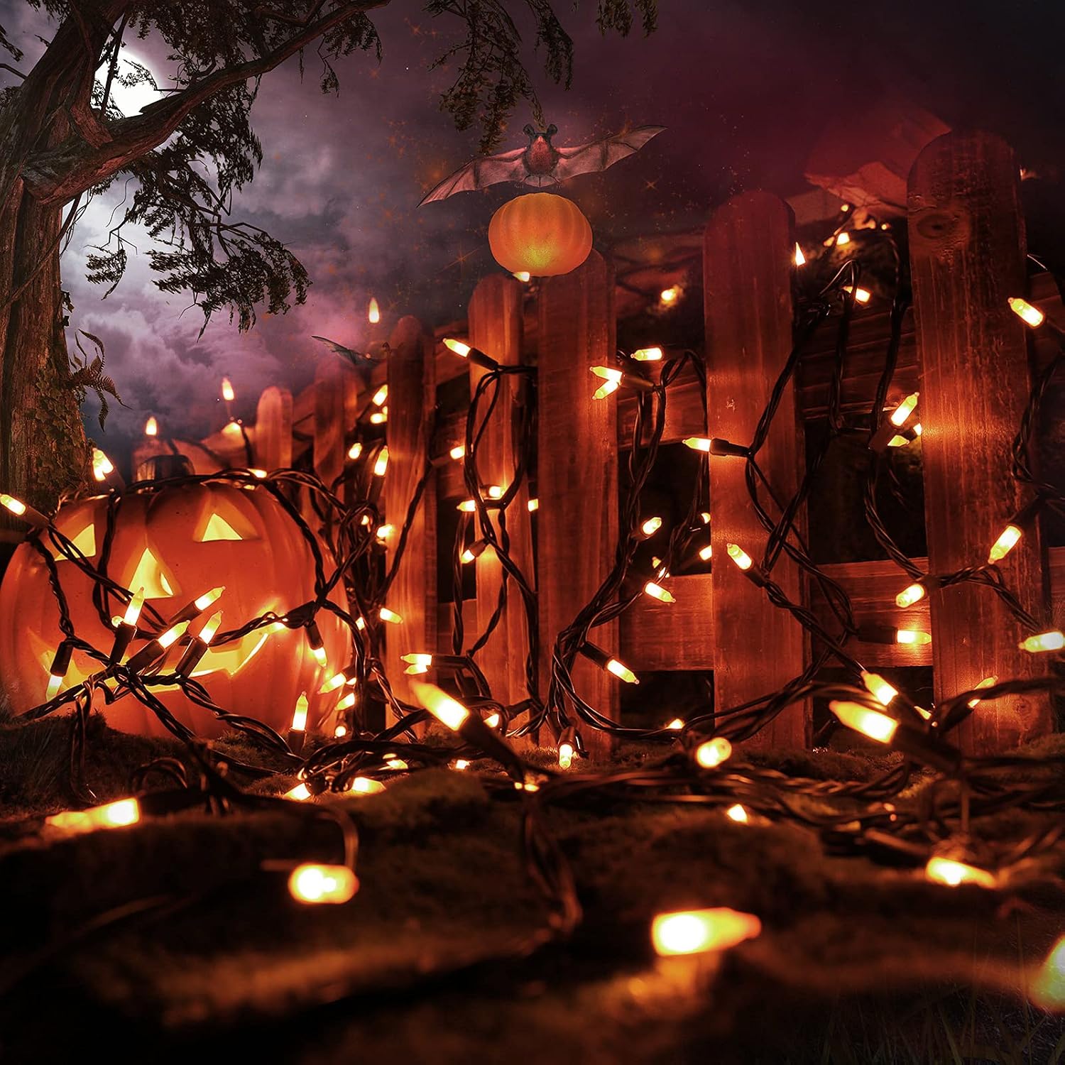 Toodour Candy Corn Halloween Lights, 25ft 100 Count Incandescent Lights