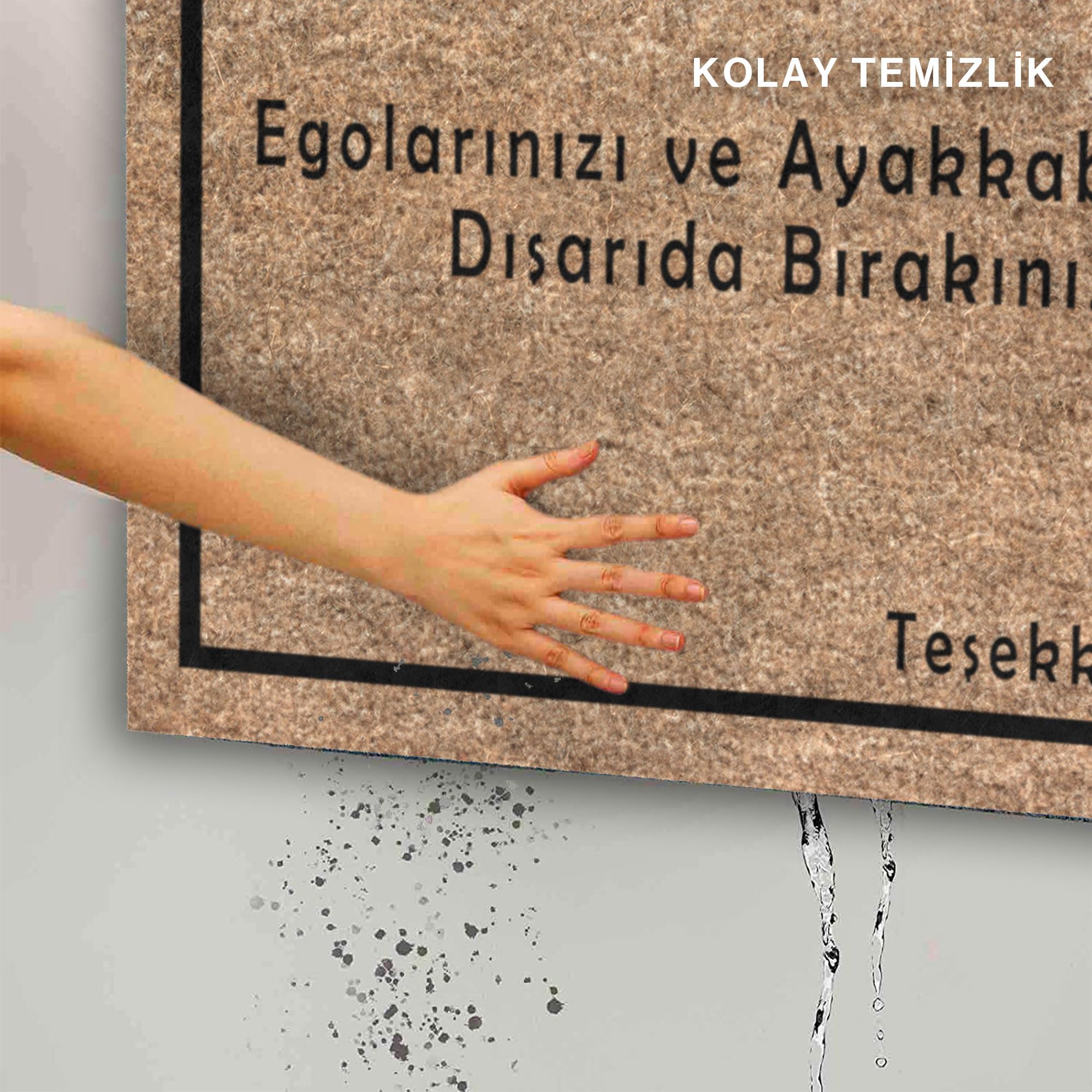Monnhein Kapı Önü Paspası - Modern ve Şık Kapı Paspası | Ev, Ofis ve Dış Mekân Kullanımı İçin (Kapıda Ego Kontrolü) 45x65
