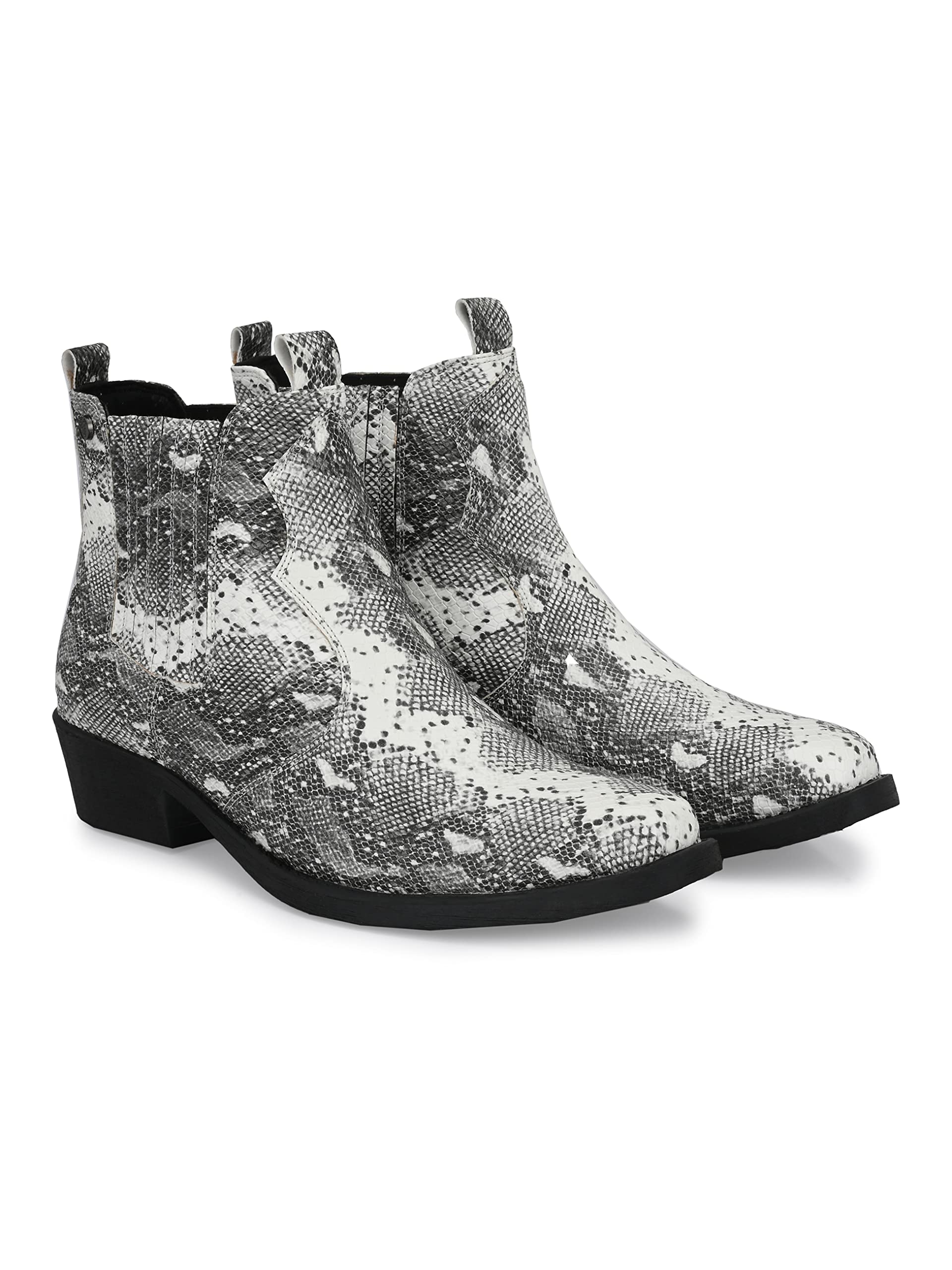 Delize Mens Offwhite Snake Printed Ankle Boots (B08NXNC3KV) Amazon Price History, Amazon Price Tracker