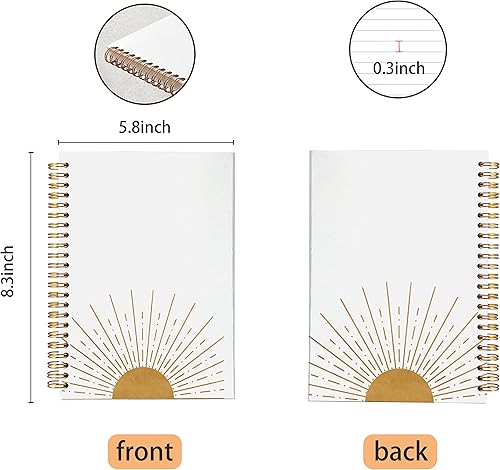 Miniatura 5 de VNWEK Cuaderno abstracto bohemio en espiral de 5.5 x 8.3 pulgadas, diseño bohemio de mediados de siglo, con tapa dura, para notas de trabajo,