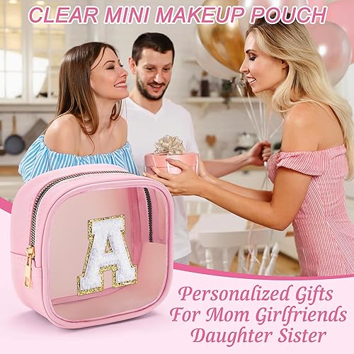 Miniatura 13 de YOOLIFE - Bolso transparente con iniciales para artículos de aseo personal para mujer, bolso de maquillaje y cosméticos impermeable, regalos de San