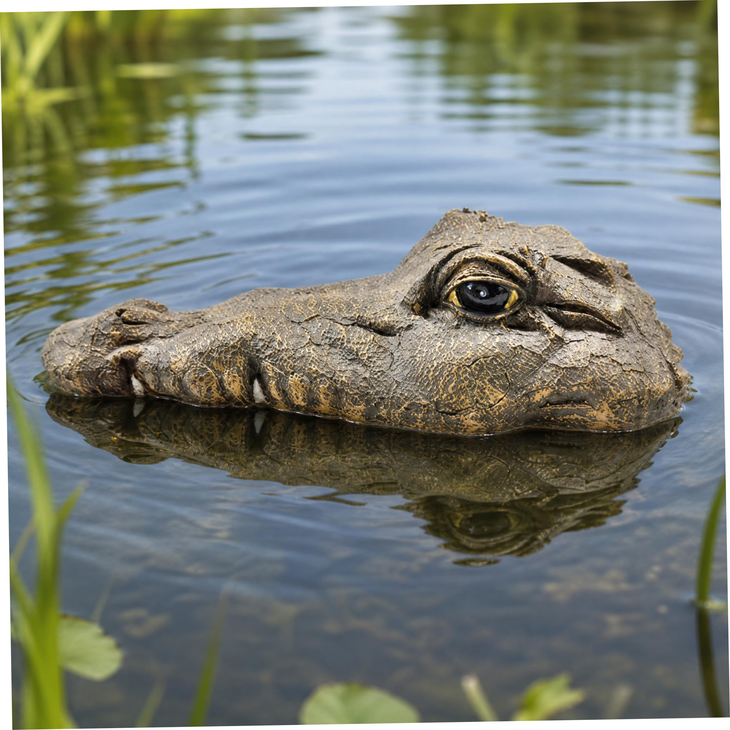 Syutokul Duck Scarer For Pool, Realistic Floating Alligators Head Decoy, Floating Pond Decor, Outdoor Water Feature Prop.