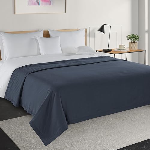 Miniatura 7 de LANE LINEN Manta 100% algodón, manta blanca para sofá, manta transpirable de 3 capas, colcha suave y ligera para todas las estaciones, colcha para