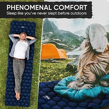 POWERLIX Ultralight Camping Sleeping Pad with Inflation Bag Compact Lightweight Camping Pad, Outdoor Backpacking Hiking Traveling Airpad Camping Air Mattress Sleeping Mat