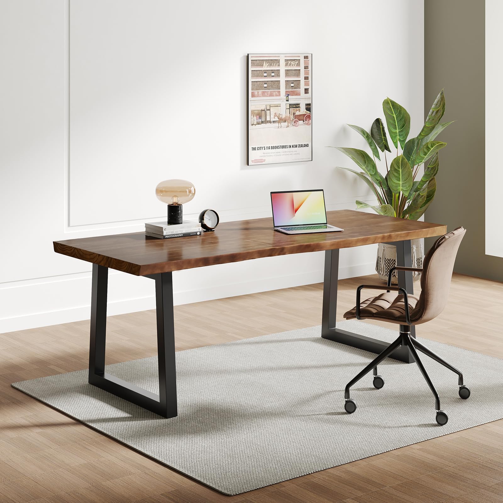 Amazon.com: QZYJKJ Solid Wood Computer Desk, 55 Inch Modern Home