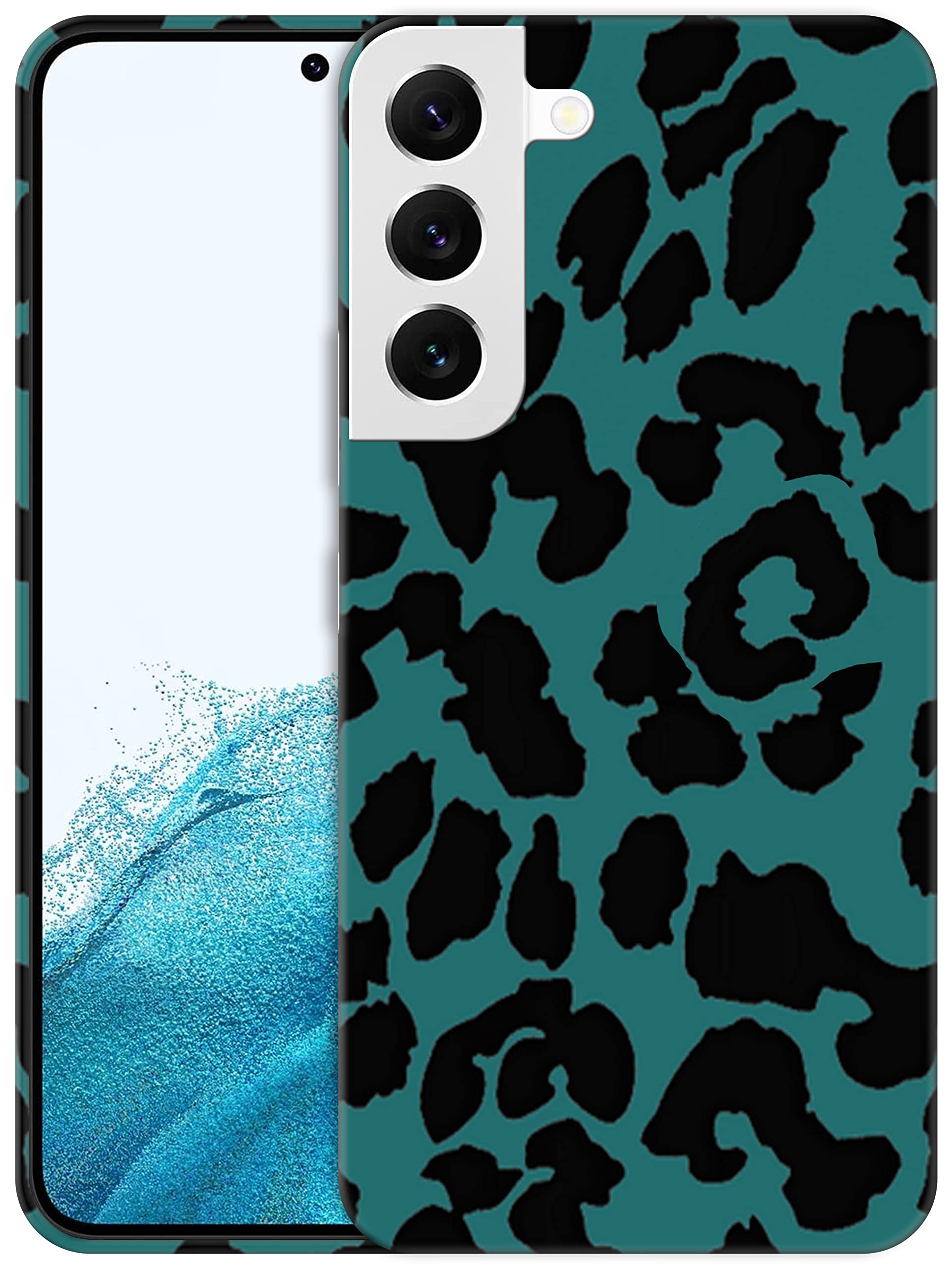 Glisten - Samsung Galaxy S22 Plus Case, Samsng S22+ 5G Case - Teal Leopard Pattern Design Printed Slim Plastic Hard Protective Back Phone Case/Cover for Samsung S22 Plus / S22+ 5G. [6.6"]
