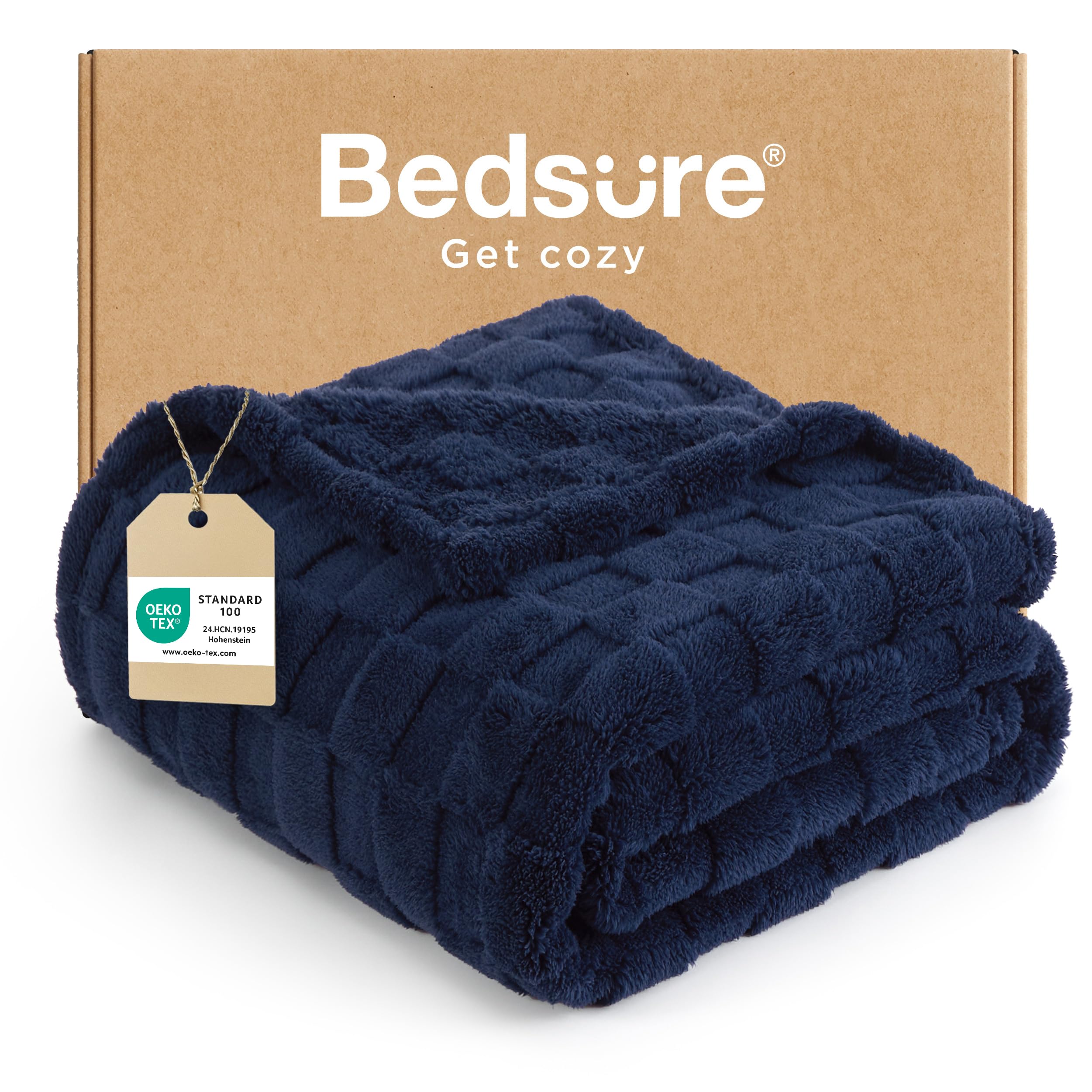 Bedsure Bed Blankets King Size - Fleece Blanket Fluffy Cosy Warm Blankets, Soft Cute Double Size Throw Gifts for Women and Girls, Dark Grey, 230x270 cm — view 38