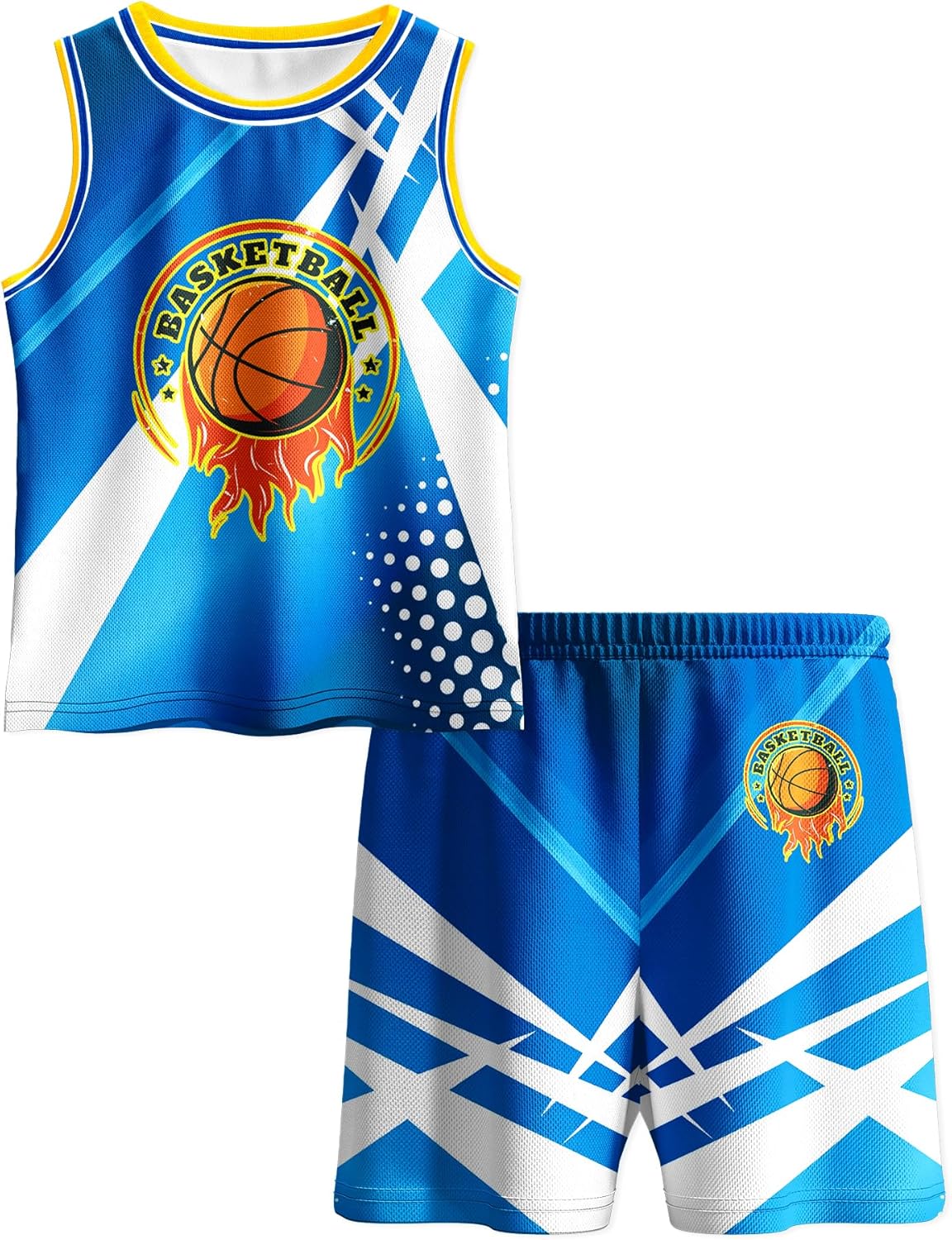 Kids Basketball Jerseys Boys and Girls Sleeveless Mesh Jersey Sets Youth Sport Training Uniforms