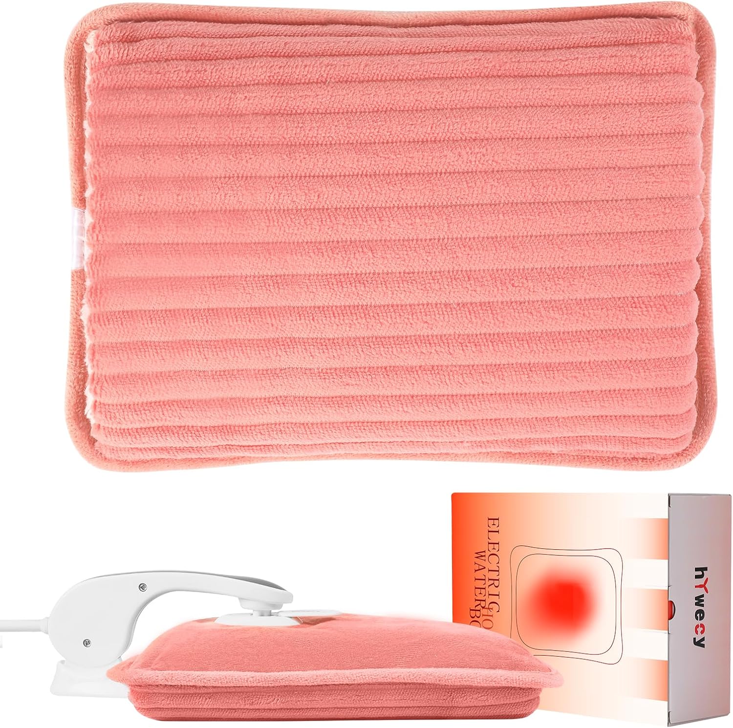 Rechargeable Electric Hot Water Bottle,Portable Rechargeable Hot Water Bag,Hand and Shoulders Pain Relief (Pink)