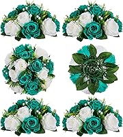 Vista 10 de BLOSMON Bolas de Flores para Bodas, Centros de Mesa de Rosas, 2 Piezas, Flores Artificiales Negras, Bolas Florales Colgantes, Decoración de Arreglos