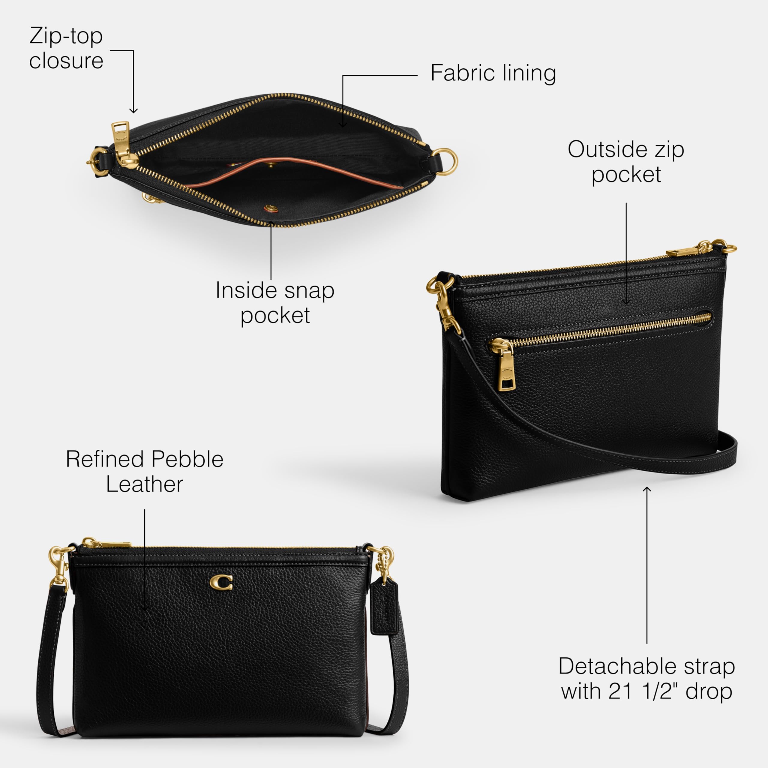 COACH womens Legacy Zip Top Crossbody