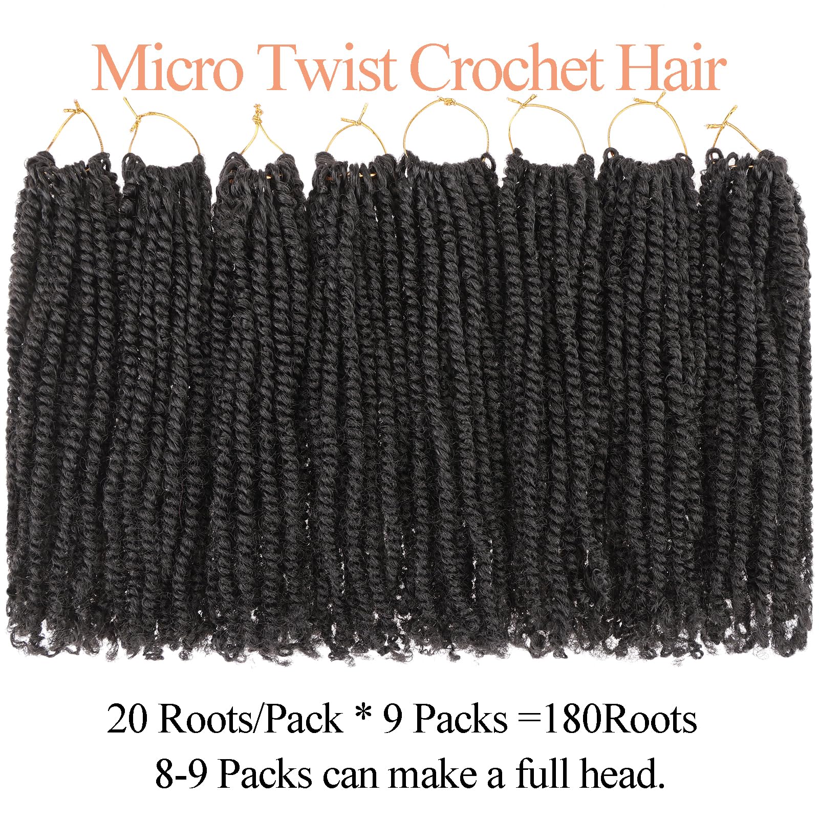 Mscat 8 Inch 9Packs Micro Twist Crochet Hair Bob Crochet Braids Pre - View #3