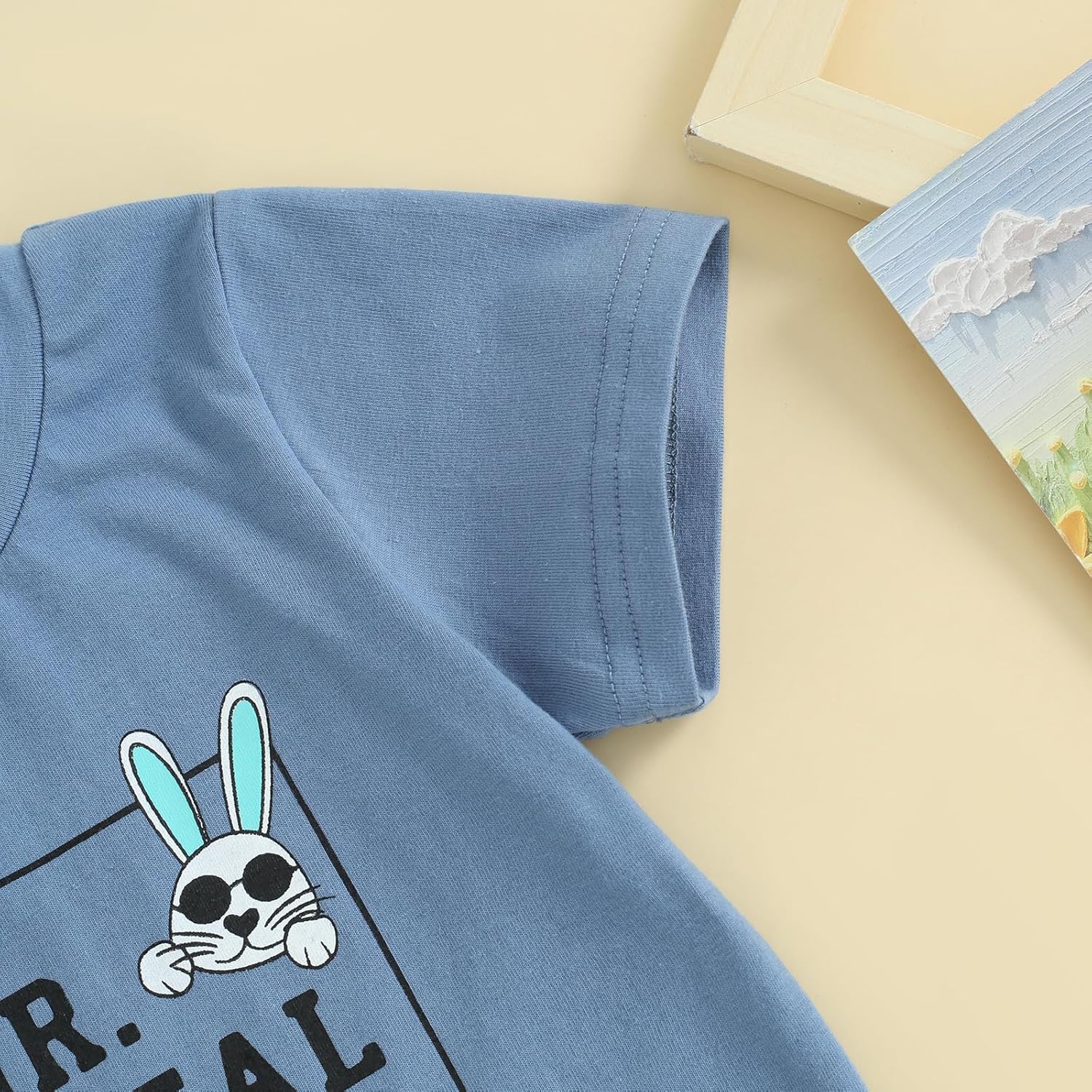 Kayotuas Baby Boy Easter Outfit Mr Steal Your Eggs Shirt Top and Shorts Set Cute Toddler Easter Clothes 0 3 6 9 12 18M 2T 3T - Image 6