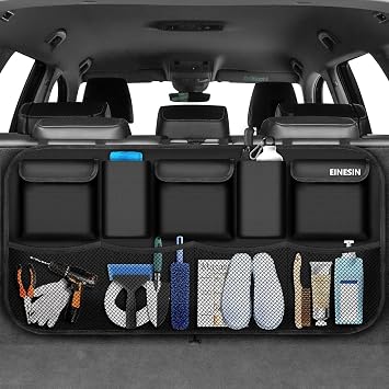 Einesin Car Organizer, Car Organizers and Storage with 9 Pockets, SUV Trunk Organizer for SUV/MPV/Truck, Car Essentials 42 * 10in
