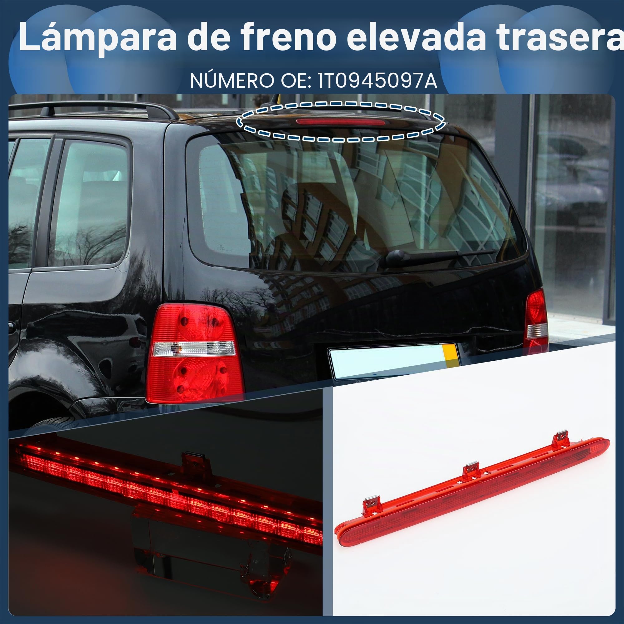 Tercera Luz De Freno Led Para Vw Touran 1T 2003-2010 1Pc