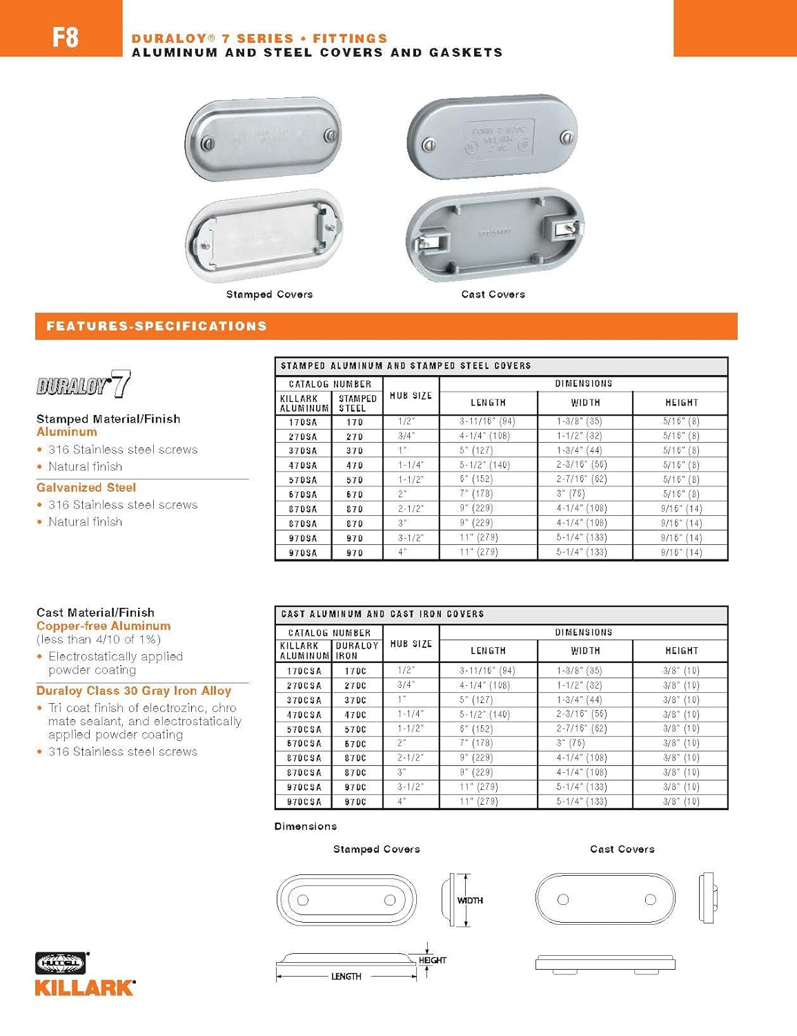 Hubbell Killark C67 Duraloy 7 Iron C-Type Conduit Body 2" Hub