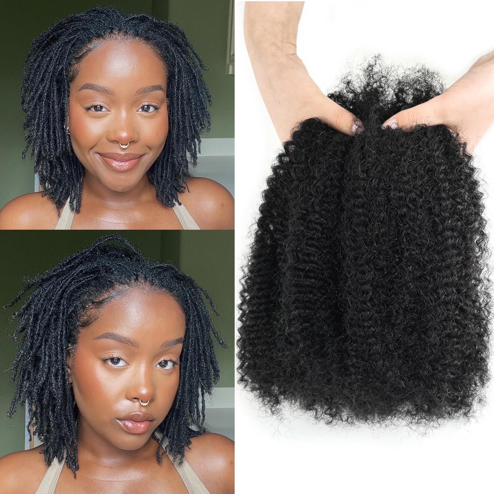 16 Inch Afro Kinkys Bulk Human Hair