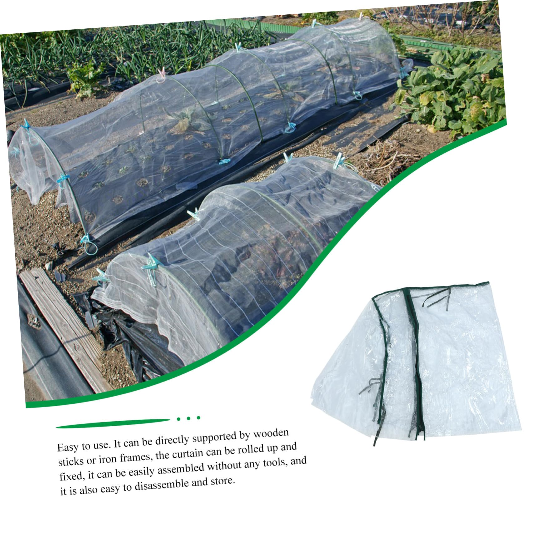 TOYANDONA Cubierta de Invernadero de PVC para Exterior Puerta | Protección, Puertas Cremallera Enrollables, Sección Acceso Independiente para Flores y Cultivos