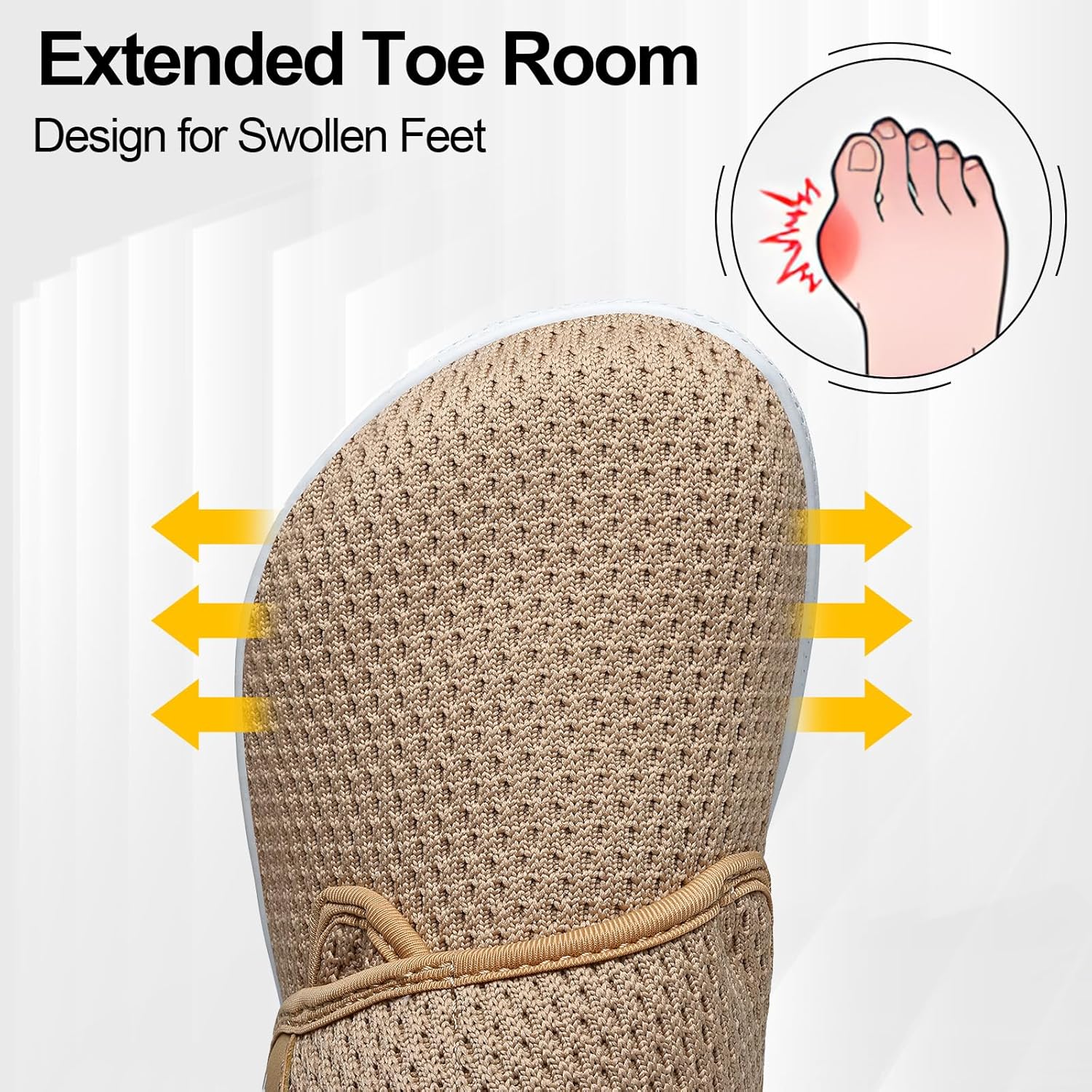 Diabetic Walking Shoes for Women Wide Toe Box Non Slip Comfortable Breathable Zero Drop Barefoot Shoe with Adjustable Strap for Neuropathy, Edema, Swollen Feet, Elderly, Pregnancy - Image 4