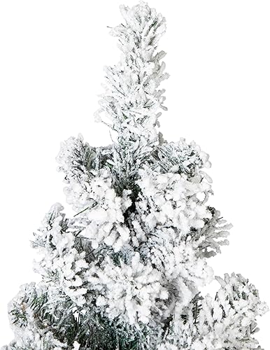 Miniatura 3 de Northlight Árbol de Navidad artificial con lápiz de pino verde tradicional flocado sin luz, 6 x 20 pulgadas