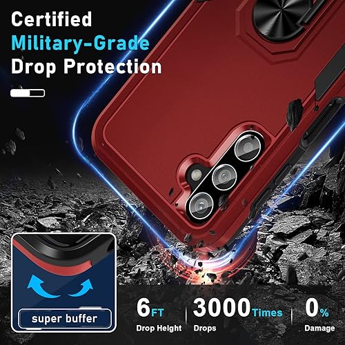 Miniatura 222 de Janmitta Funda compatible con Samsung Galaxy A14 5G con protector de pantalla + protector de lente de cámara, funda resistente de cuerpo completo