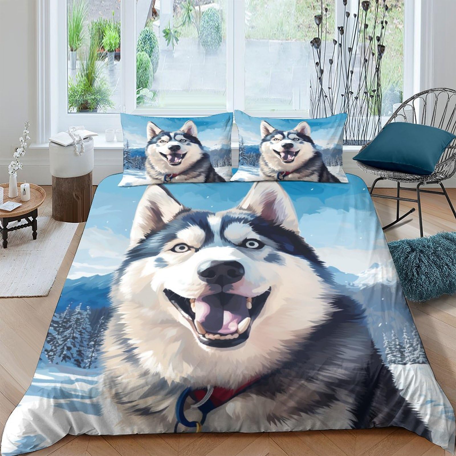 Housse de couette Husky 3D 3 pièces, le cadeau idéal pour ados