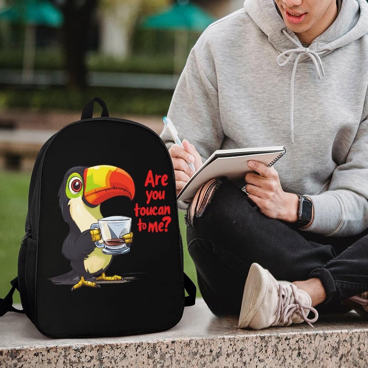 Toucan Laptop Backpack for Men Women 17 Inch Shoulder Bag Travel Daypack