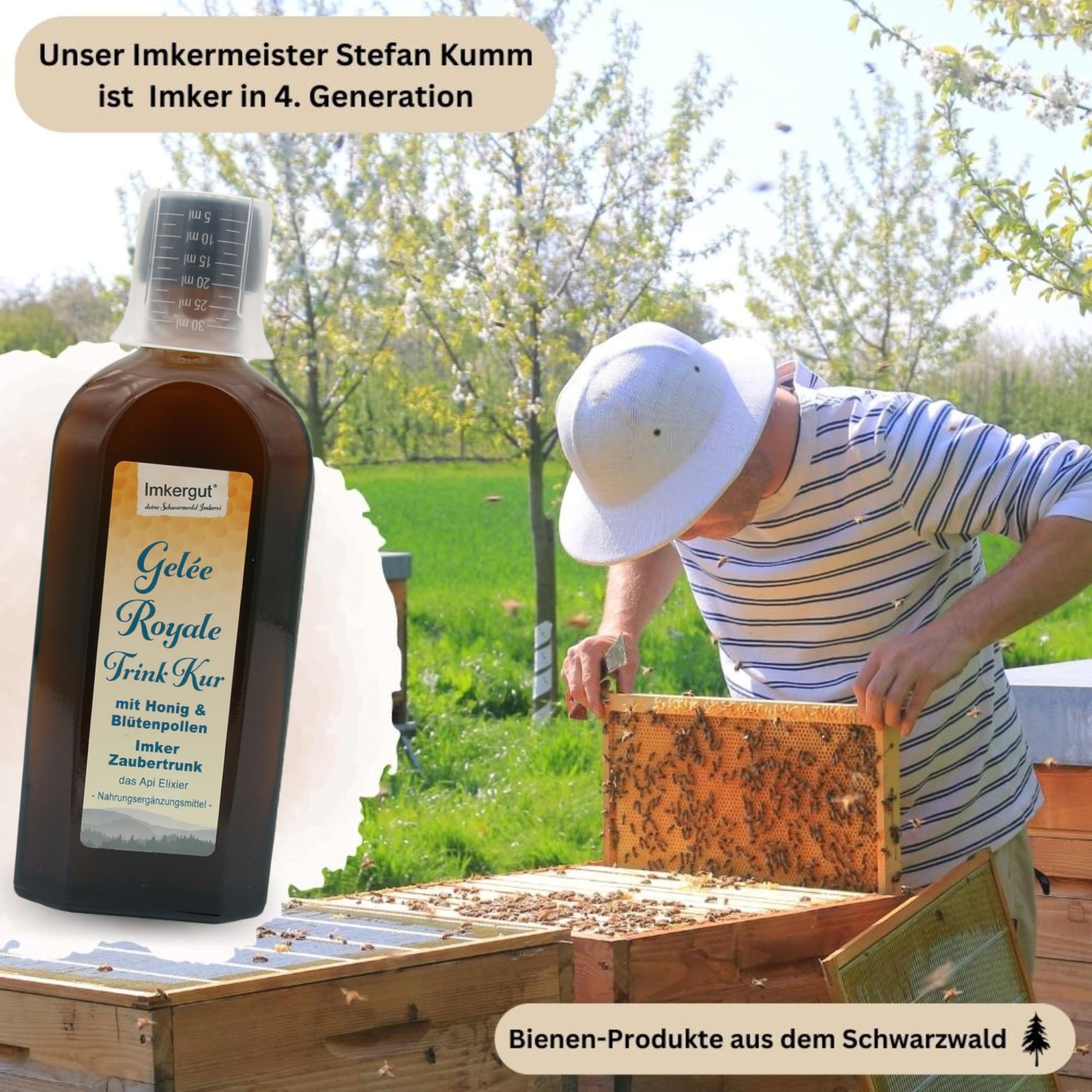 Imkergut Imker Zaubertrunk, Gelée Royale Trinkkur, mit Gelee Royale und Blütenpollen, 250ml