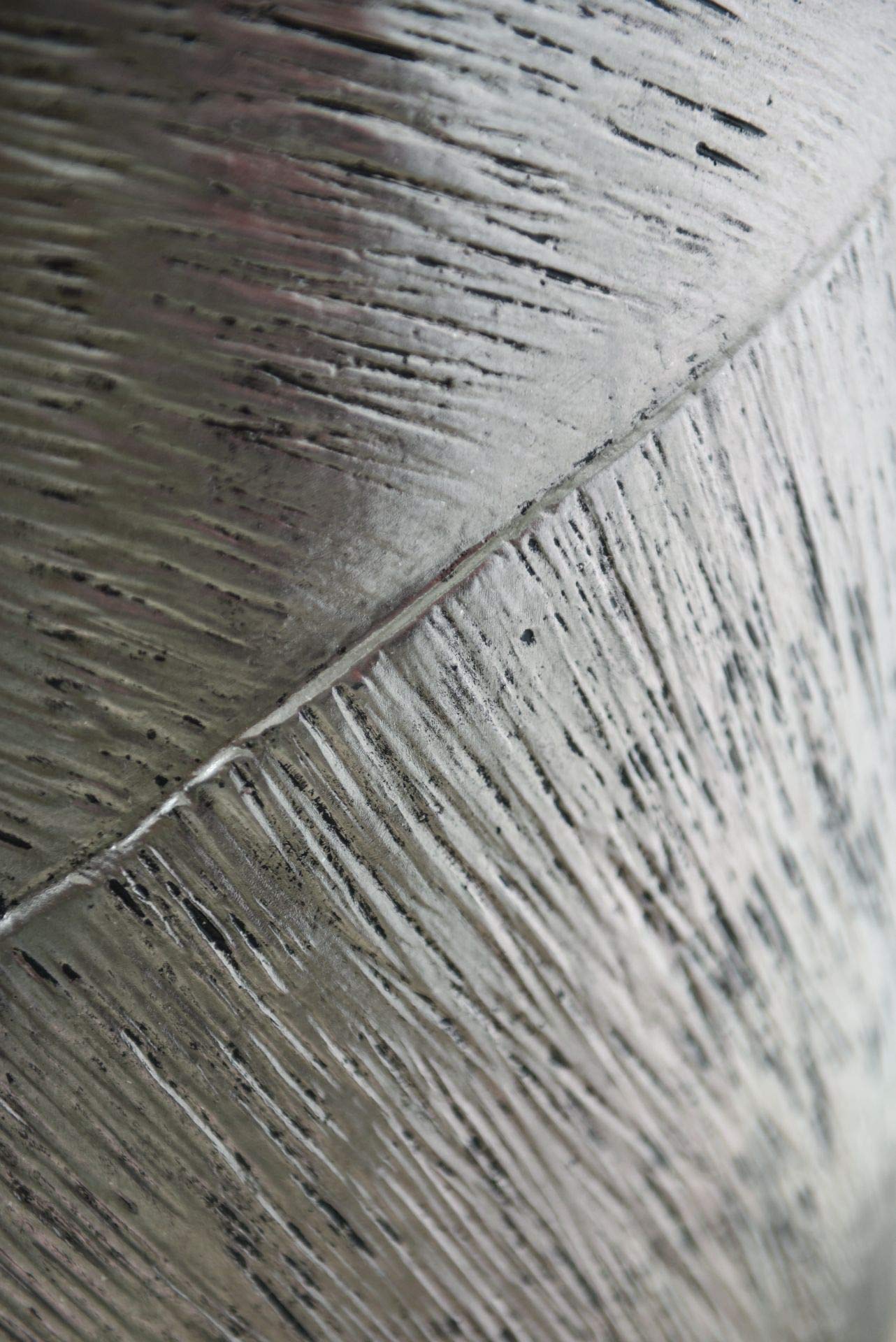 VIVANNO Pflanzkübel Pflanzgefäß exklusiv Fiberglas Royal, Silber Schwarz 73 x 33 cm