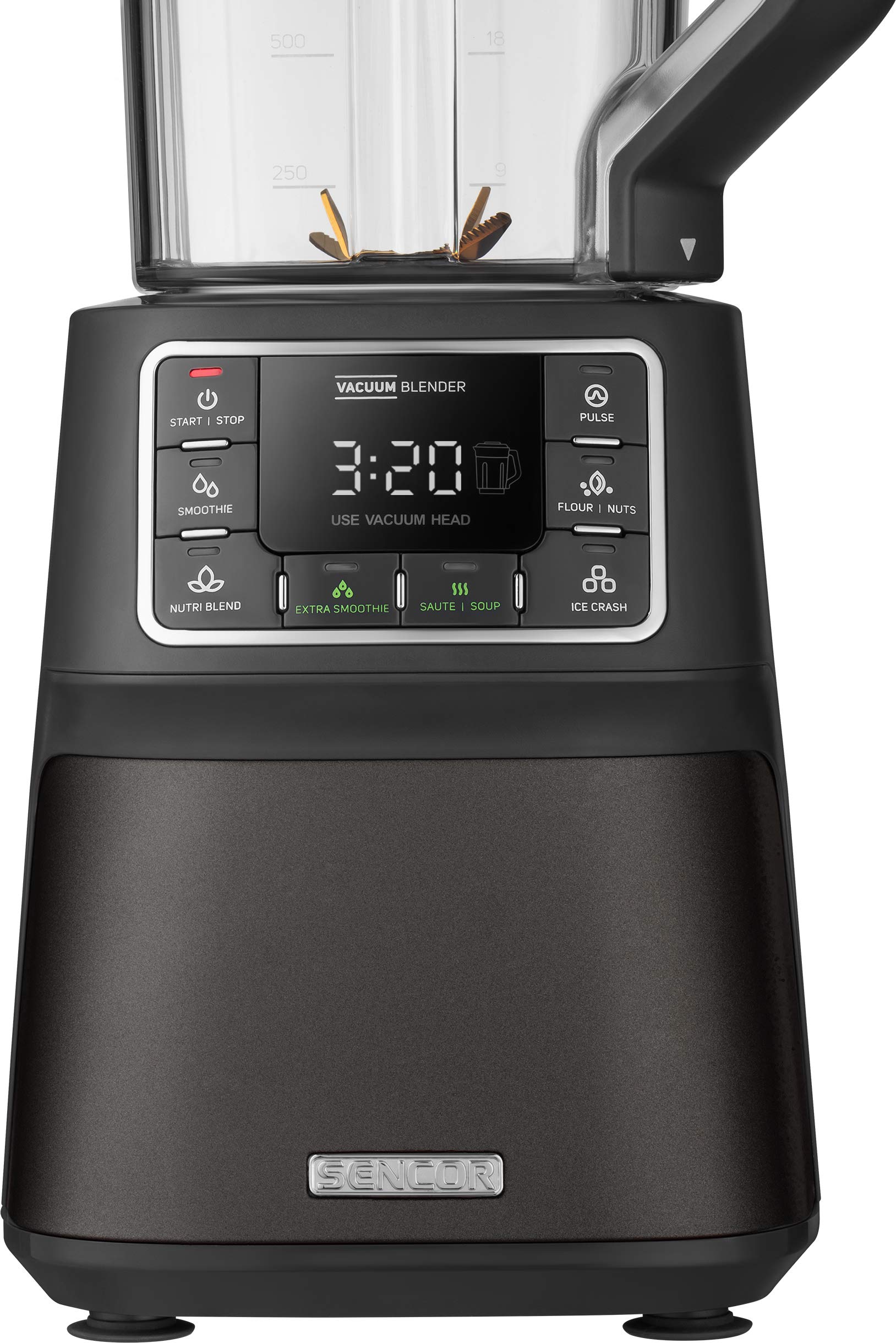 Sencor Super Frullatore Sottovuoto Automatico - Blender Professionale 1500W Multifunzione con Tecnologia Nutri Smart, Miscelazione Multicyclone con 8 Lame - per Smoothies, Zuppe, Noci & Altro