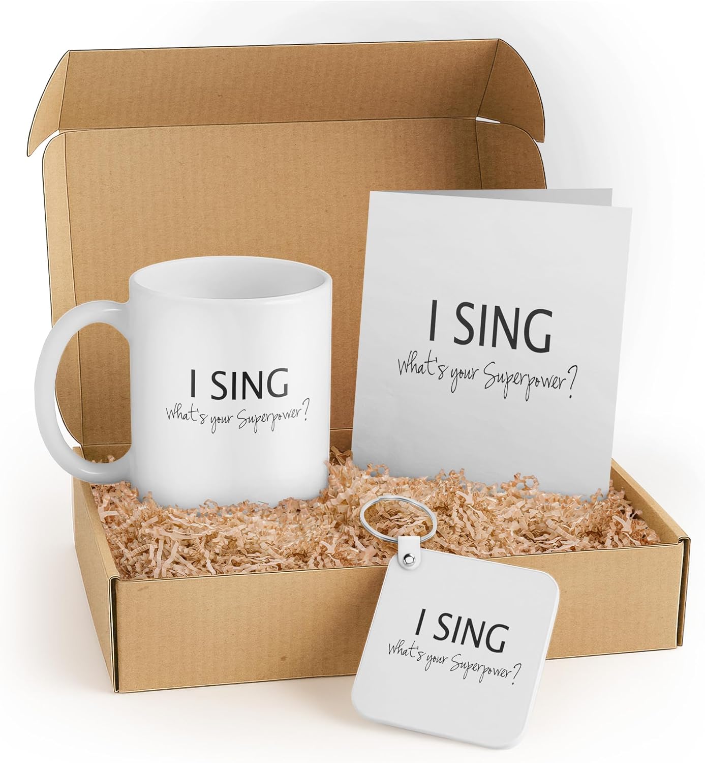 3dRose Funny Gift Set for Singers - Includes Mug, Notepad, and Keychain - Ideal for Birthdays and Music Lovers