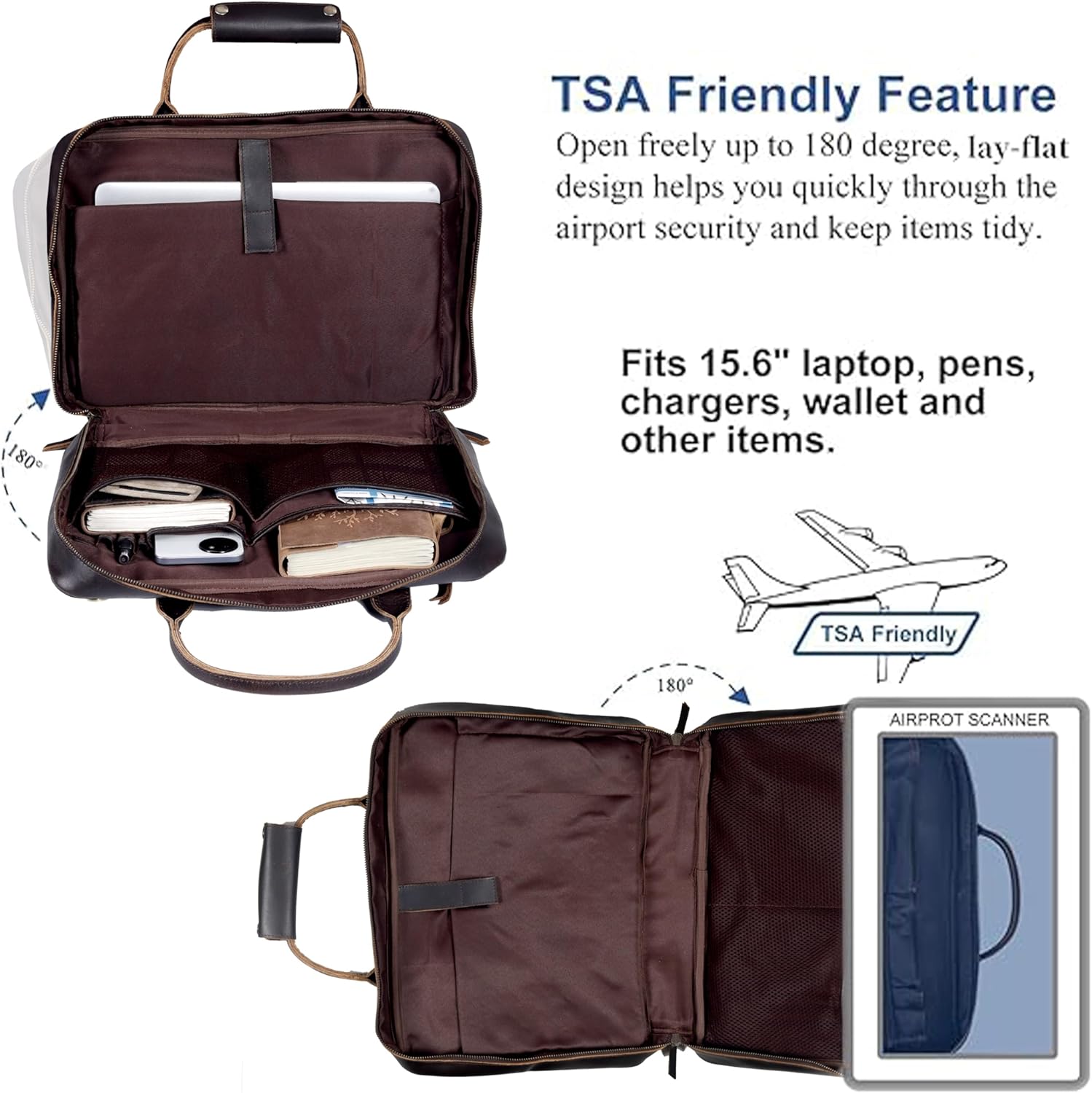 Full Grain Leather Slim Briefcase for Men Laptop Messenger Shoulder Brown Vintage Attache Computer Business Work Lawyer Bag