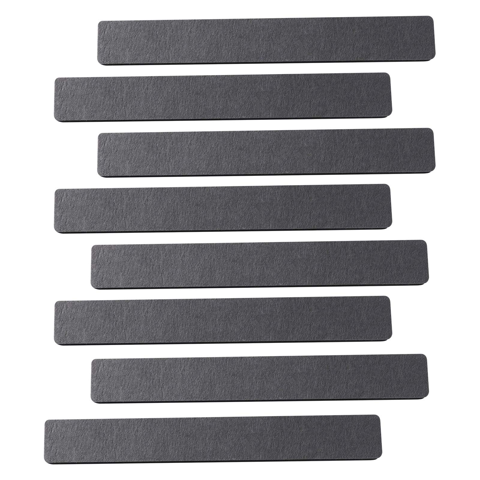 Photo 1 of Afumazi 8Pcs Felt Board Tile Bulletin Board Bar Strip for Wall, Self-Adhesive Memo Pin Board with 24Pushpins, Corkboard Strip for Office Home Classroom(Grey)