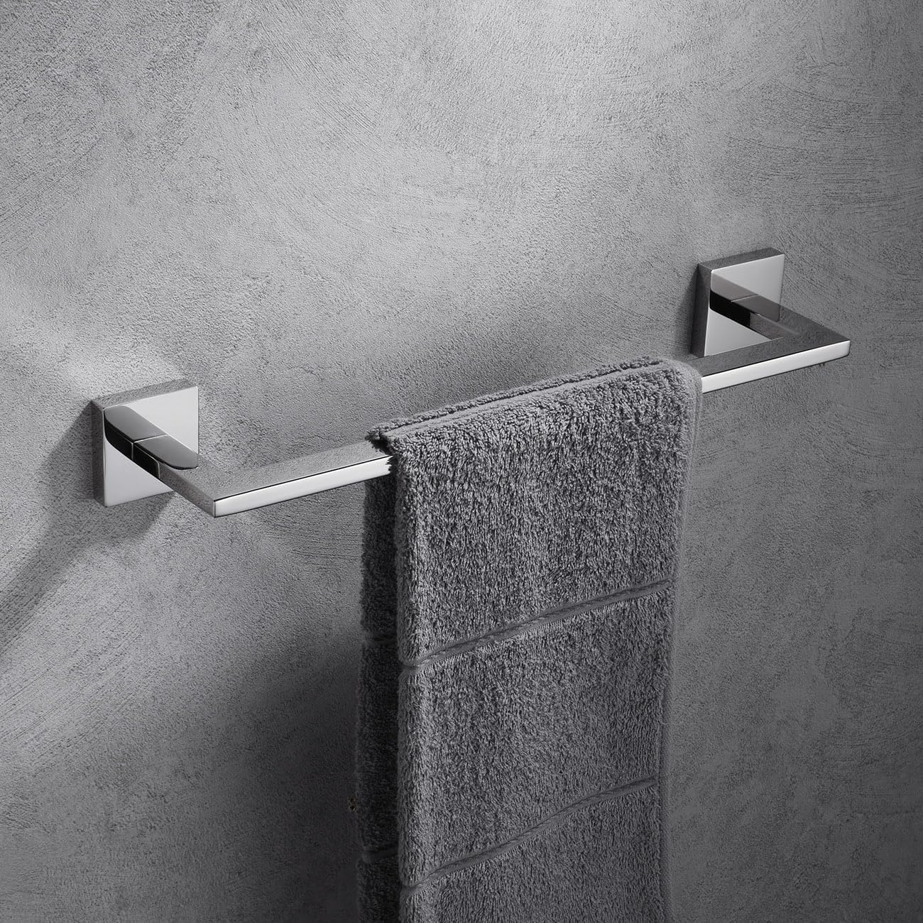 Miyili 15.75-Inch Bathroom Single Towel Bar Stainless Steel Towel Rack Bath Towel Hanger Wall Mount Polished Finish, A06C40A