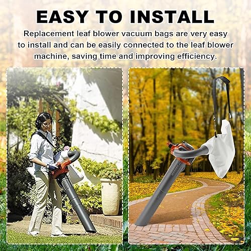 Miniatura 4 de Bolsa de vacío para soplador de hojas, se adapta a la mayoría de los sopladores, compatible con sopladores de hojas y rastrillo ultra soplador