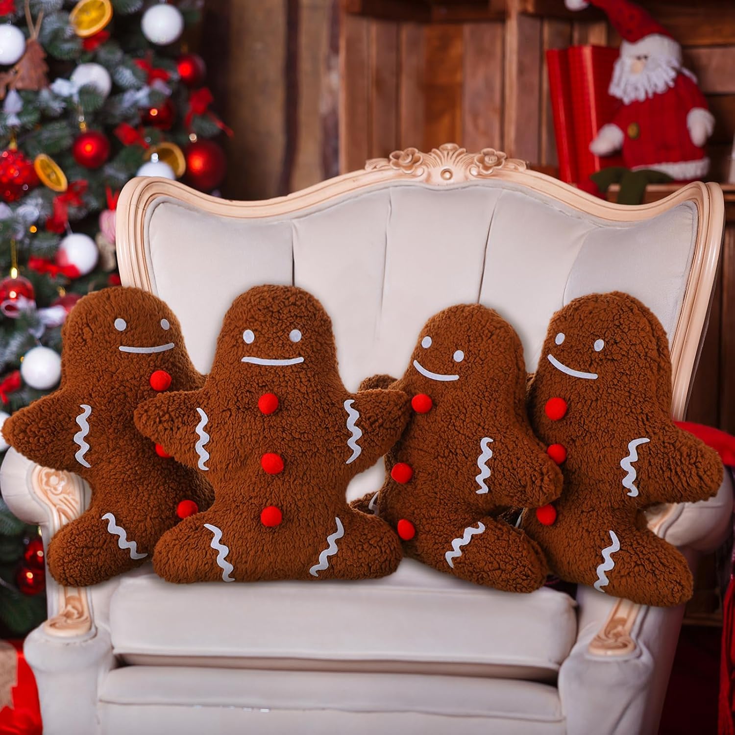 Suzile 5 Pcs Christmas Throw Pillows Winter Holiday Party