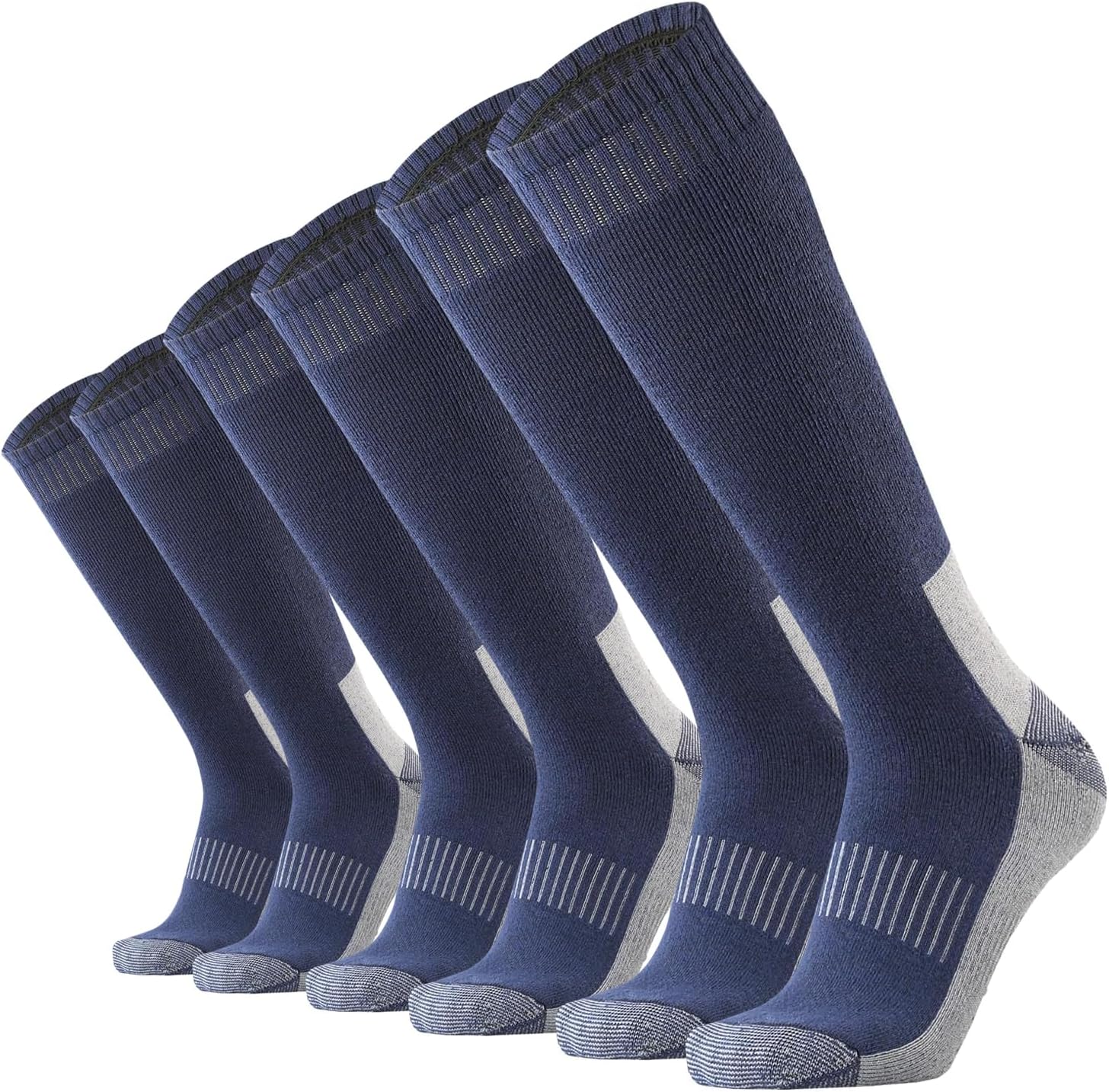 SoxDaddy Men's Cotton Full Cushion Over the Calf Socks Knee High Socks Tube Team Sports Socks for Men 3 Pairs