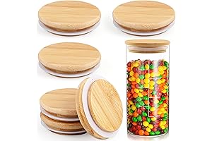 Eco-Friendly Bamboo Lids: 6 Reusable Covers for Storage Jars, Cans, Mugs, and Glasses
